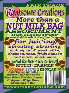 Rawsome Creations More than a NUT MILK BAG is perfect for for juicing, sprouting & making nut milks. 