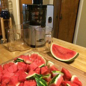 Ingredients for Watermelon Juice made by Chef Brenda Hinton with the More than a NUT MILK BAG from Rawsome Creations