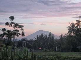 Mount Agung at sunrise. Photo by Brenda Hinton, Bali, November 2013