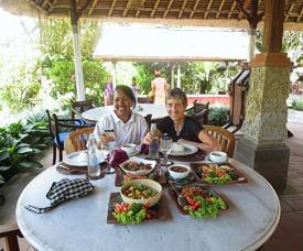 Happy chefs with our lunch extravaganza. Lunch after cooking class. Photo by Brenda Hinton, Bali, November 2013