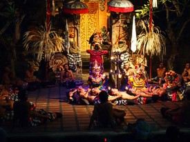 Enjoying a dance performance. Photo by Jim Maurice, Bali, February 2014