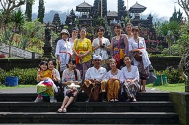 Pura Besakih, the Mother Temple for the Balinese. We all dressed in kabaya, sarong and sash to enter the temple(s). Photo by Nami Taketani, Bali, February 2014