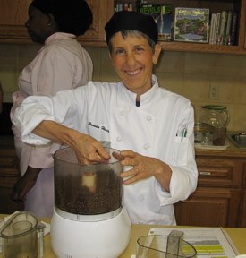 Brenda teaching a raw foods class, 2010