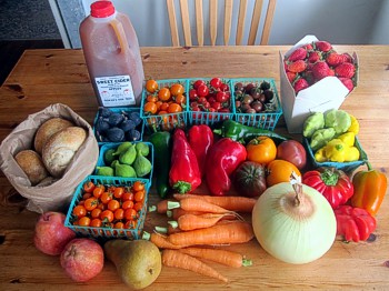 October farmers market haul by Sienna, one of my websters (a choicetarian) -- photo by Sienna M Potts