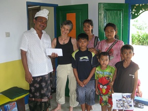 Brenda Hinton with Nyoman and friends at Widya Guna Orphanage